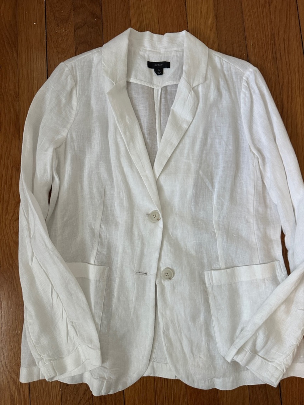 J. Crew White Linen Notch-Lapel Blazer